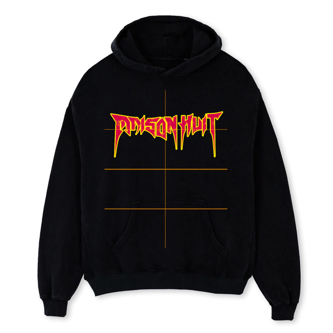 VERTIGOONE Black Oversized Hoodie.