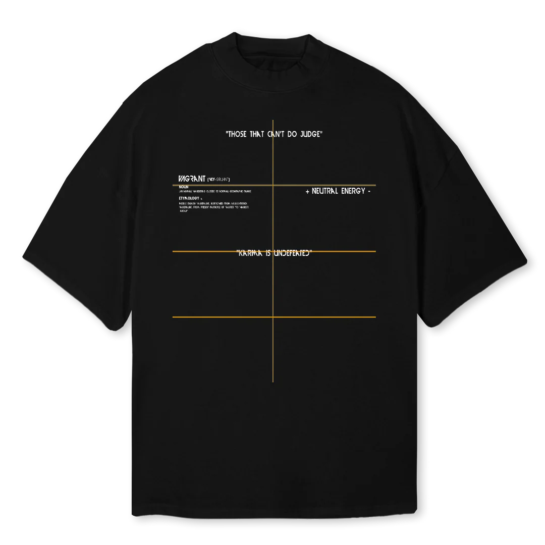 VIEWS Black Oversized Mock Neck Tee.