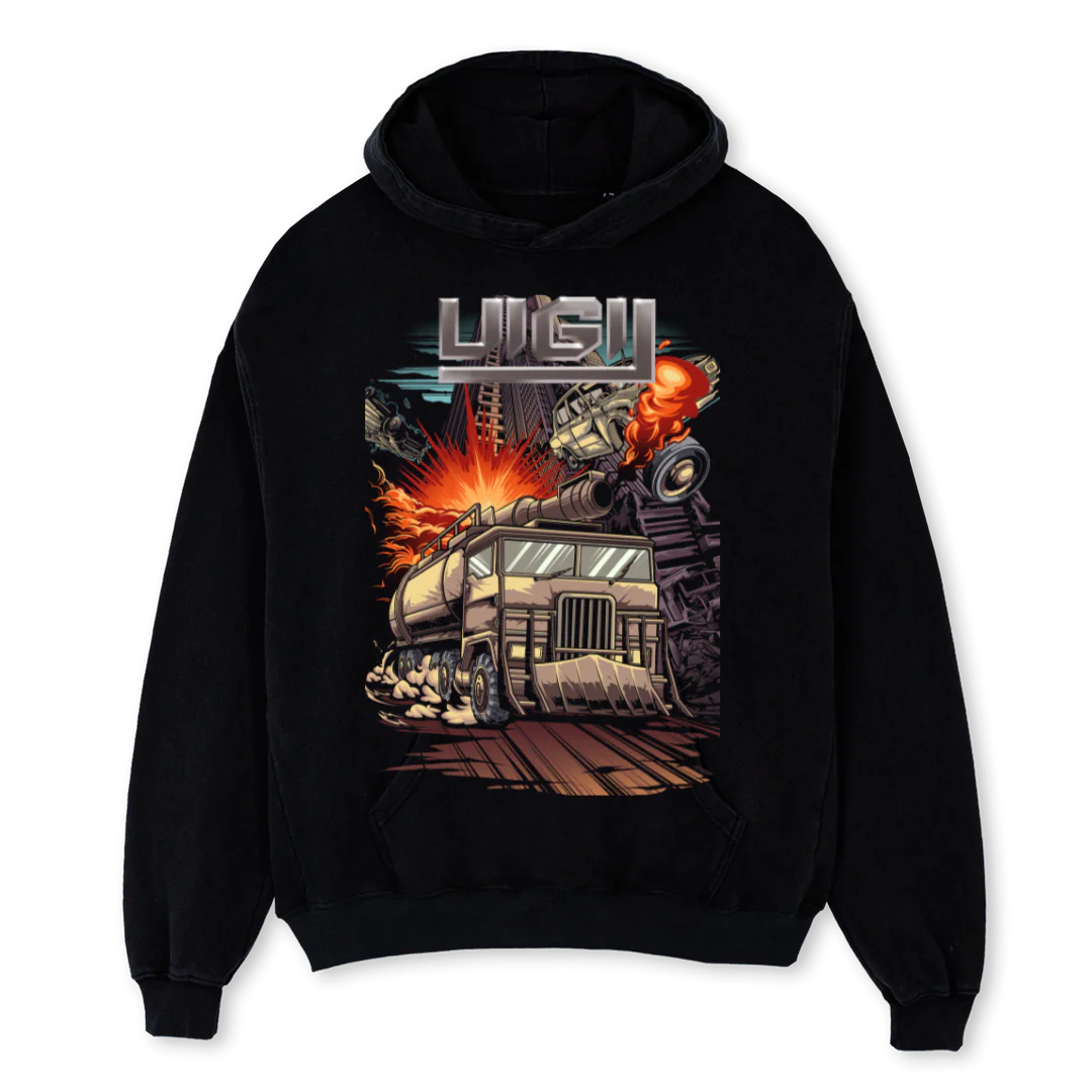 VIGILMINION Black Oversized Hoodie.