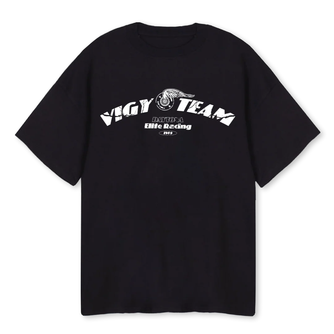 VIGY DAYTONA TEAM Black Oversized Tee.