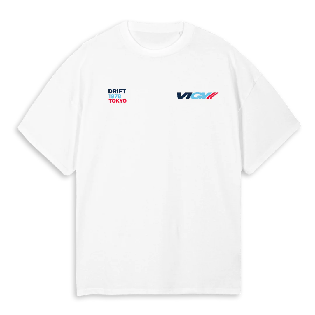 VIGY DRIFT CLUB White Oversized Tee.