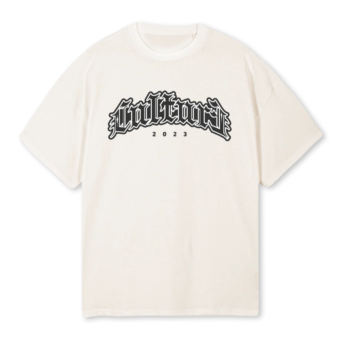 VINCULTEE Vintage White Oversized Tee.