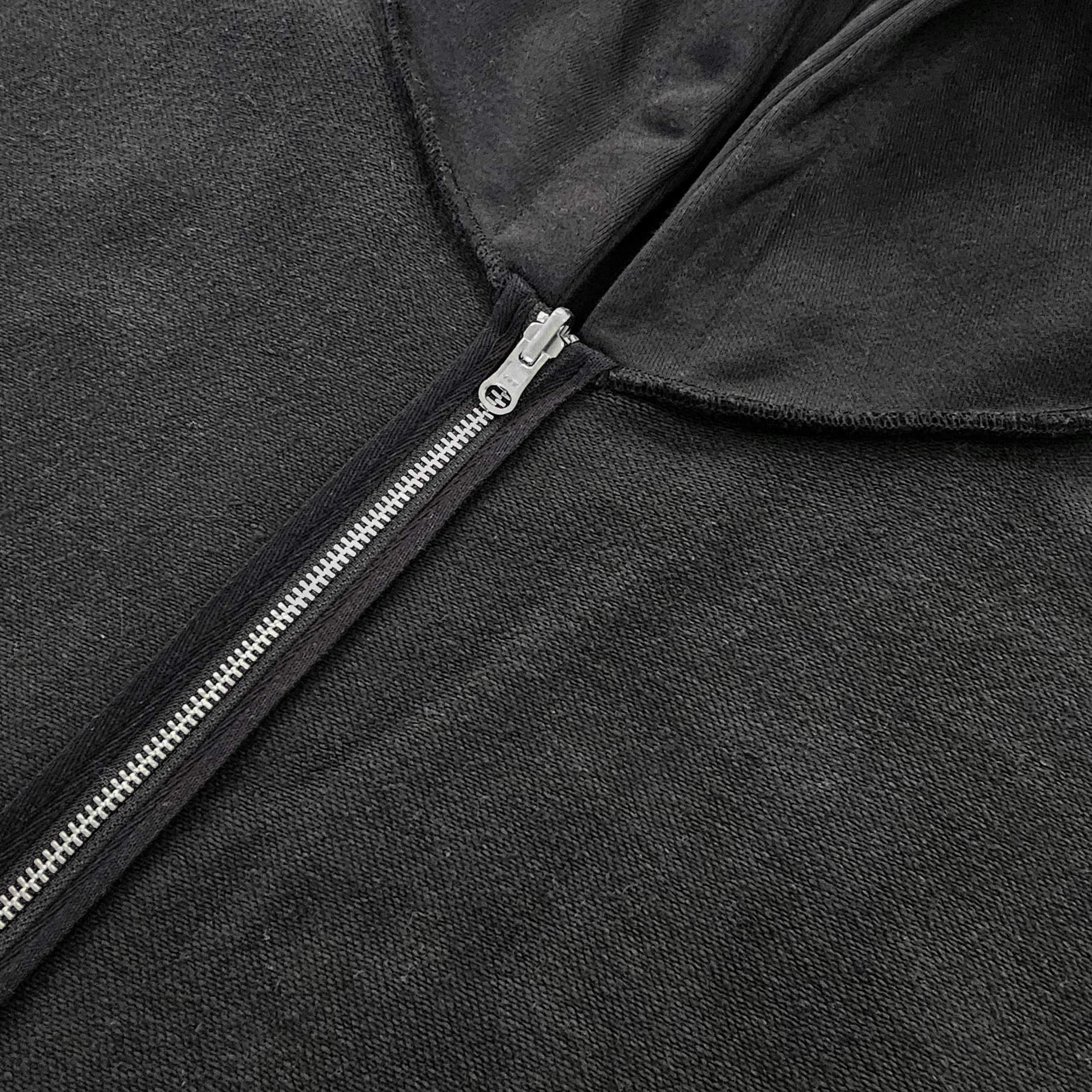 Vintage Black Ultra Heavy Reversible Oversized Zipped Hoodie. - Image 9