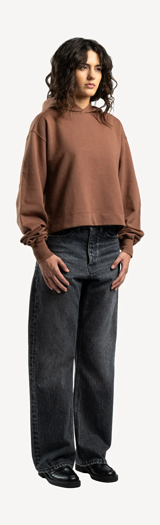 Vintage Brown Cropped Hoodie. - Image 3