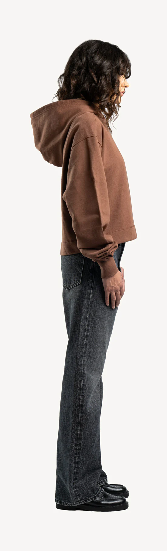 Vintage Brown Cropped Hoodie. - Image 4