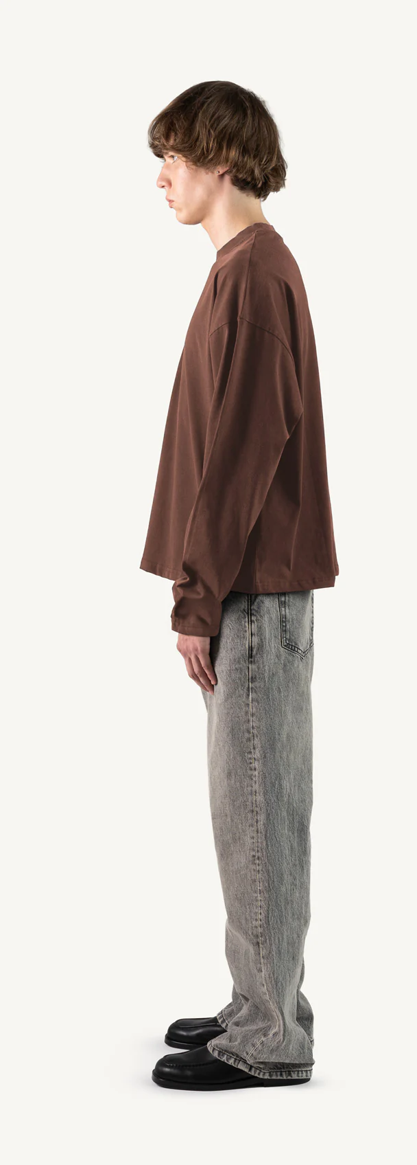 Vintage Brown Oversized Boxy LS Tee. - Image 8
