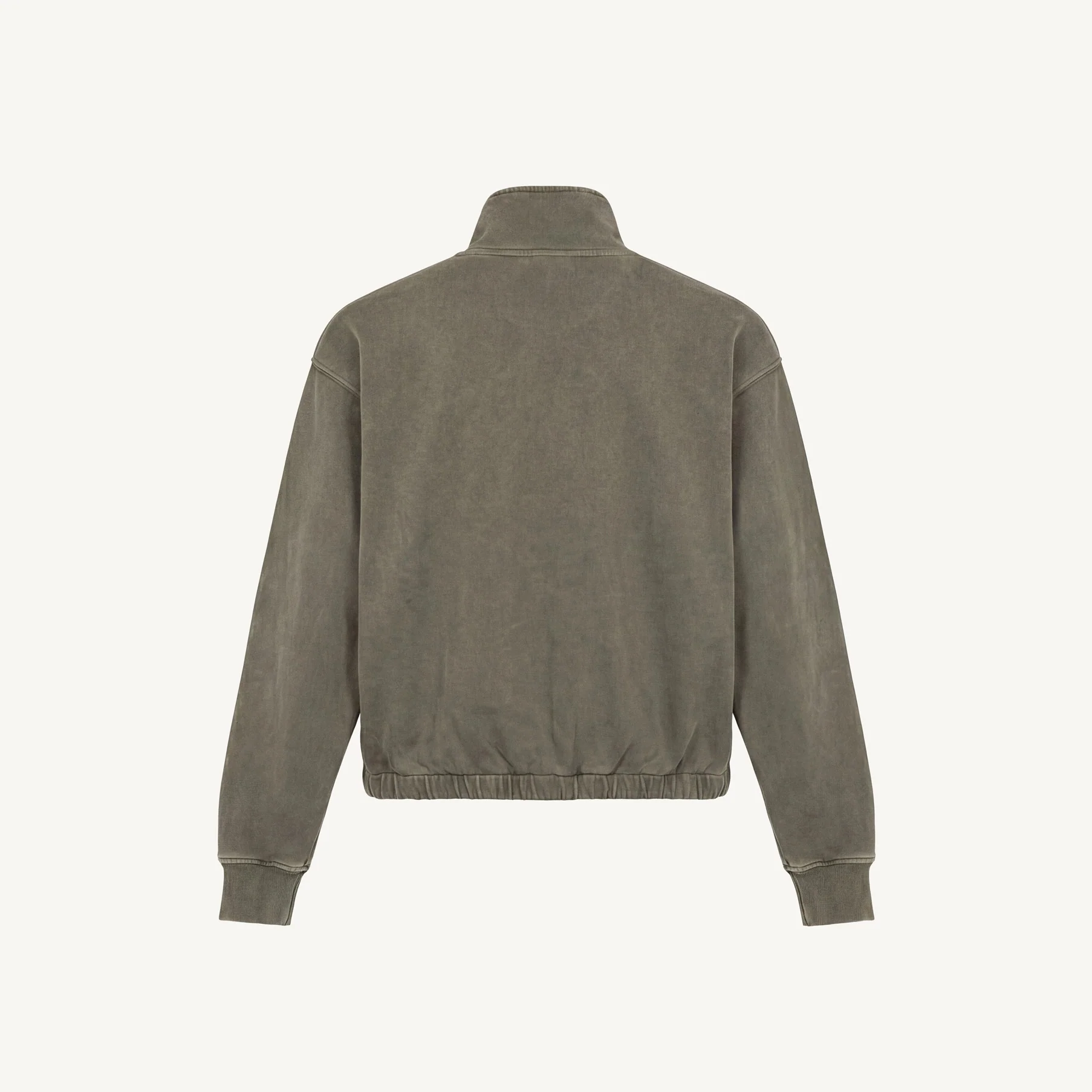 Vintage Olive Oversized Boxy 1/4-Zip Sweater. - Image 10