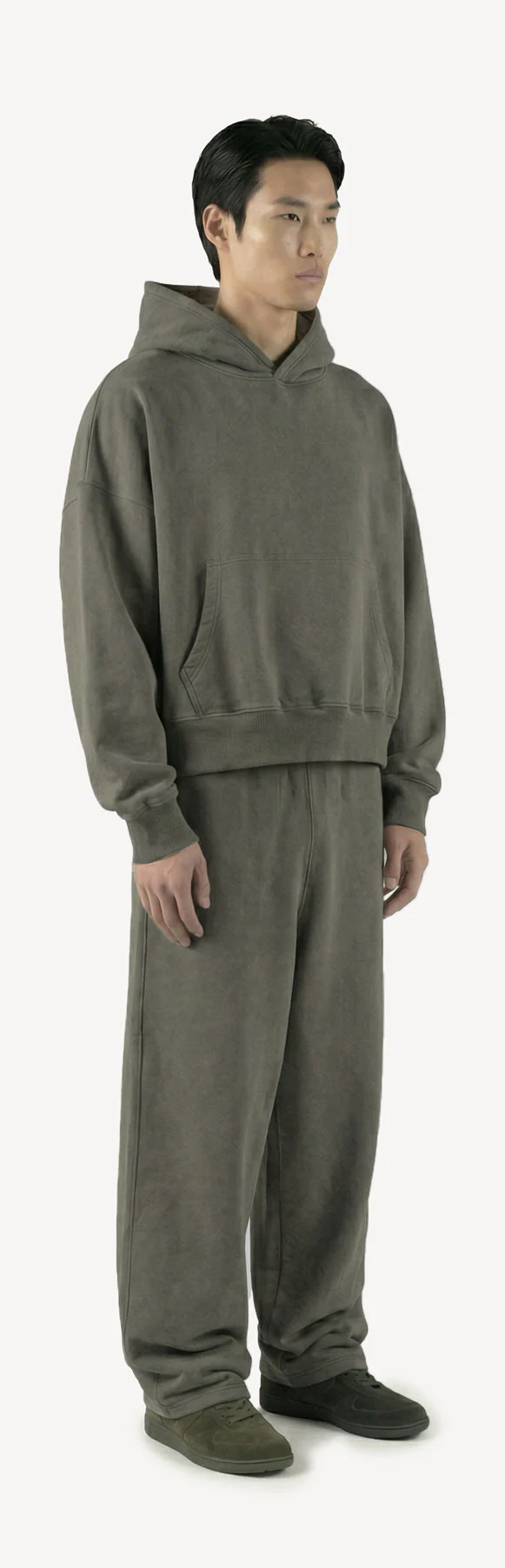 Vintage Olive Oversized Boxy Hoodie. - Image 3