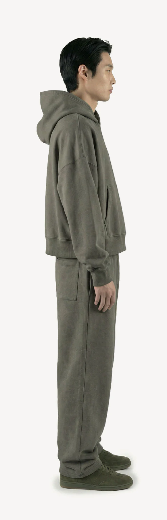 Vintage Olive Oversized Boxy Hoodie. - Image 4