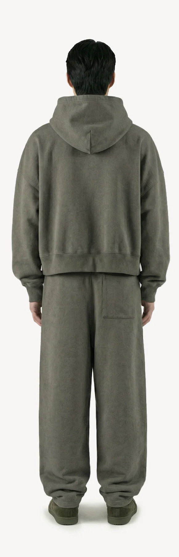 Vintage Olive Oversized Boxy Hoodie. - Image 6