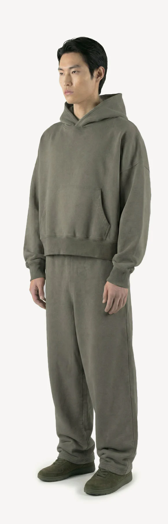 Vintage Olive Oversized Boxy Hoodie. - Image 9