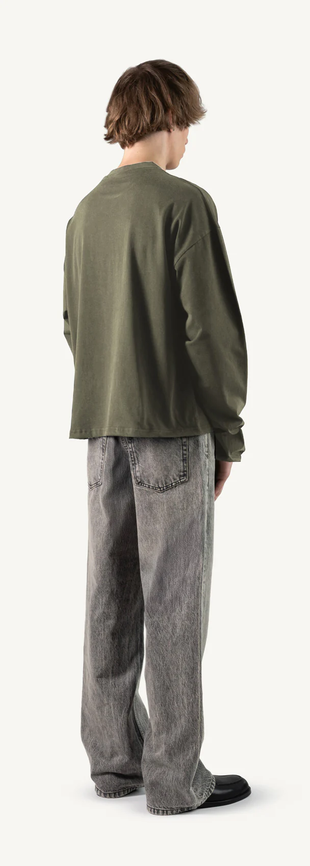 Vintage Olive Oversized Boxy LS Tee. - Image 5