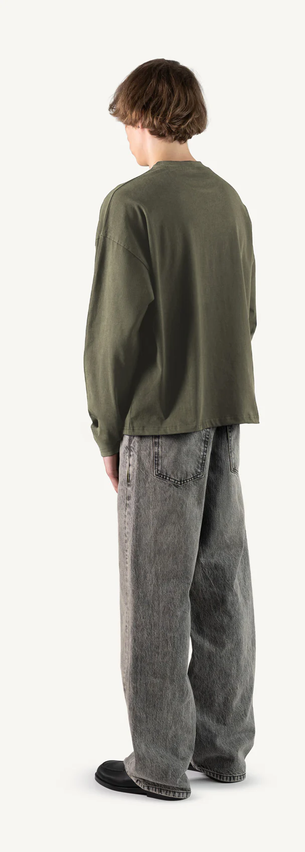Vintage Olive Oversized Boxy LS Tee. - Image 7