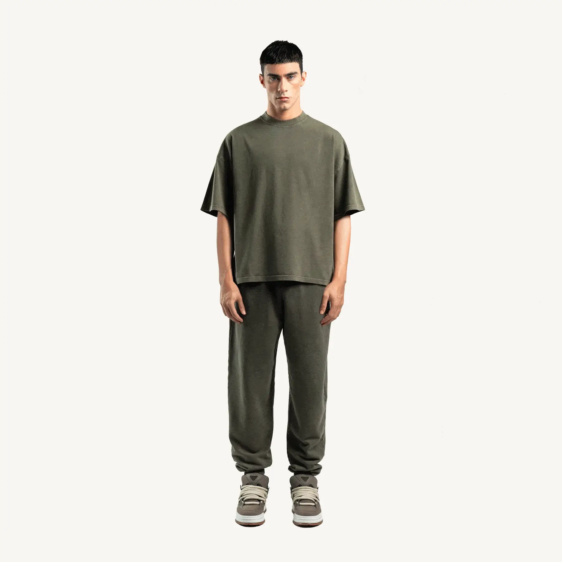 Vintage Olive Oversized Boxy Tee. - Image 3