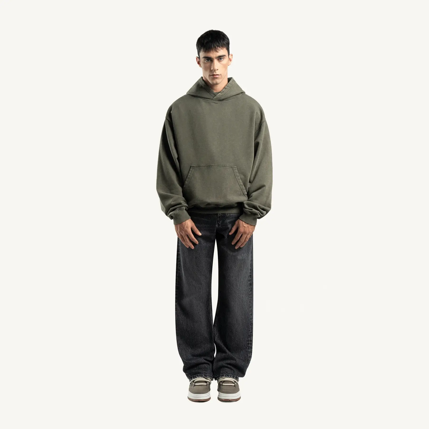 Vintage Olive Oversized Hoodie. - Image 3