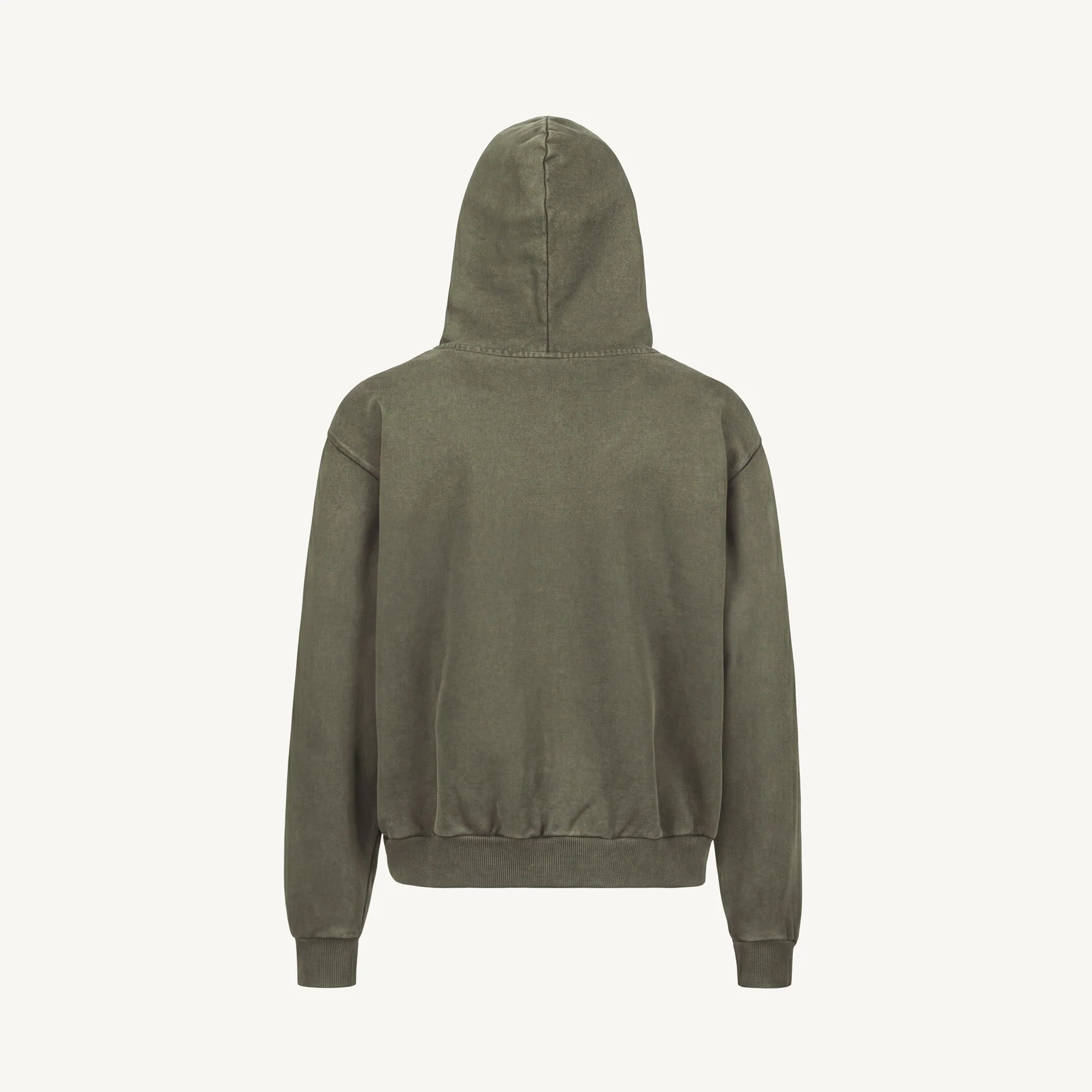 Vintage Olive Oversized Zipped Hoodie. - Image 10