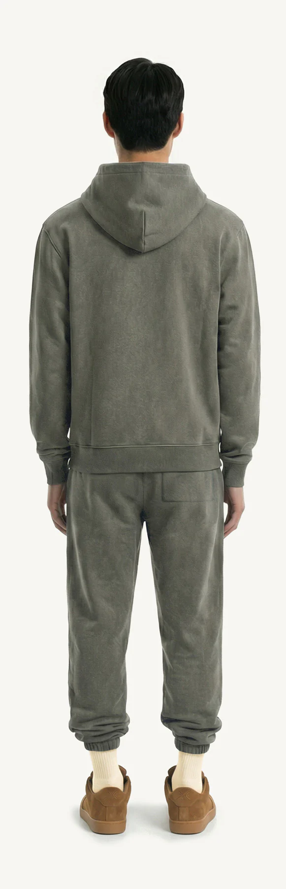 Vintage Olive Regular Zipped Hoodie. - Image 6