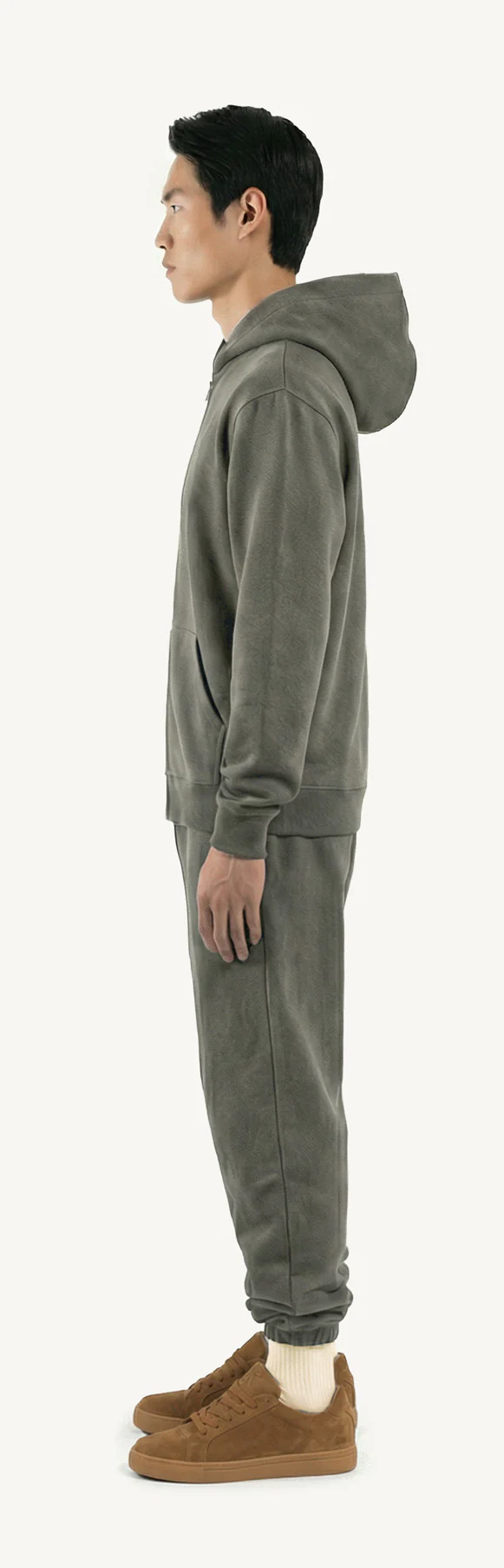 Vintage Olive Regular Zipped Hoodie. - Image 8