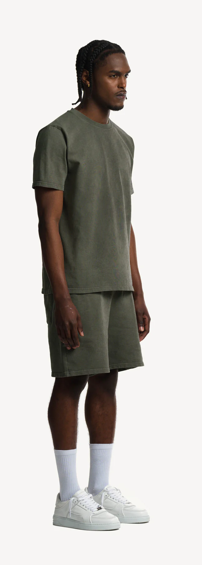 Vintage Olive Relaxed Sweatshorts. - Image 3