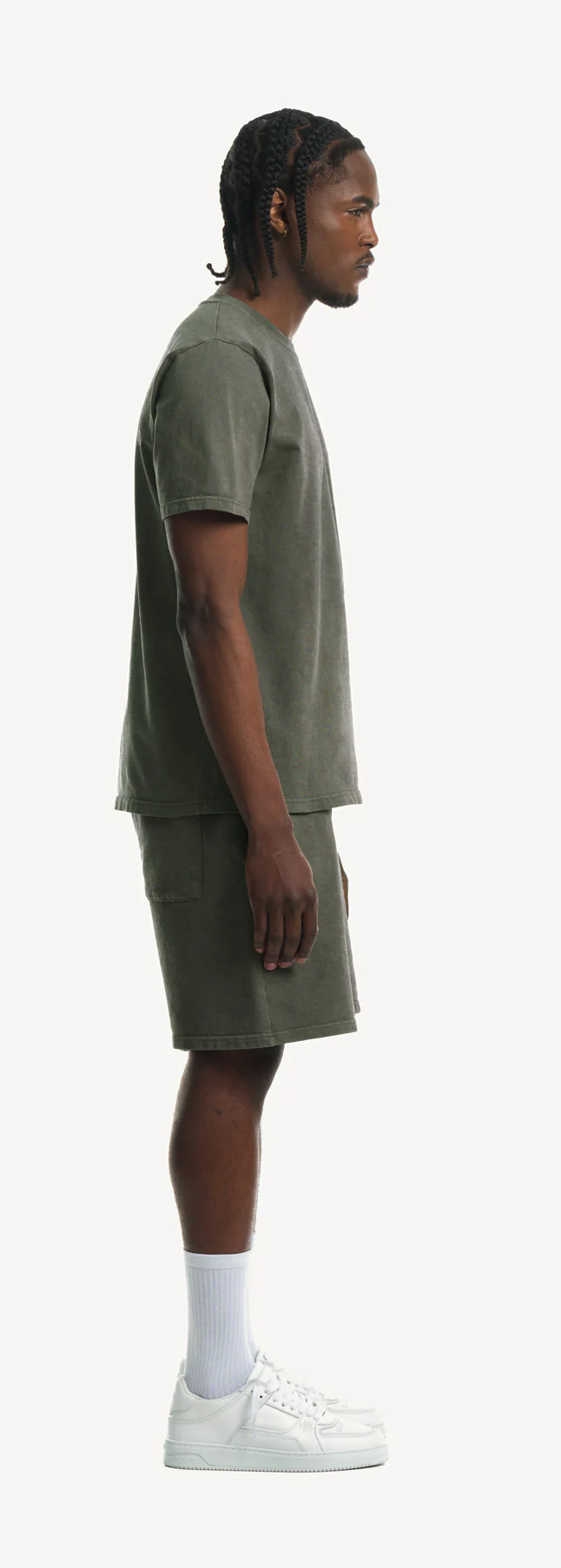 Vintage Olive Relaxed Sweatshorts. - Image 4