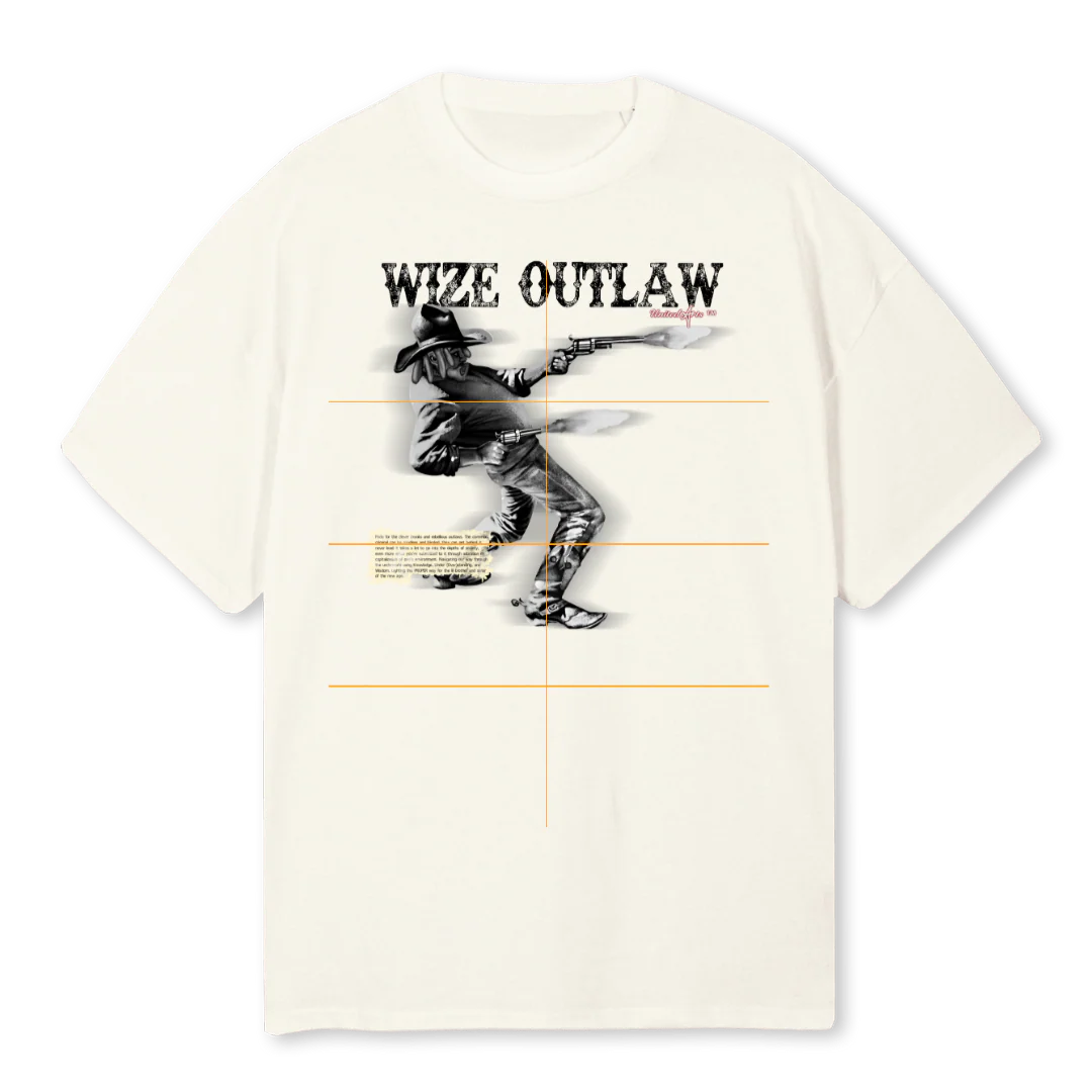 VINTAGE OUTLAW Cream Oversized Tee.