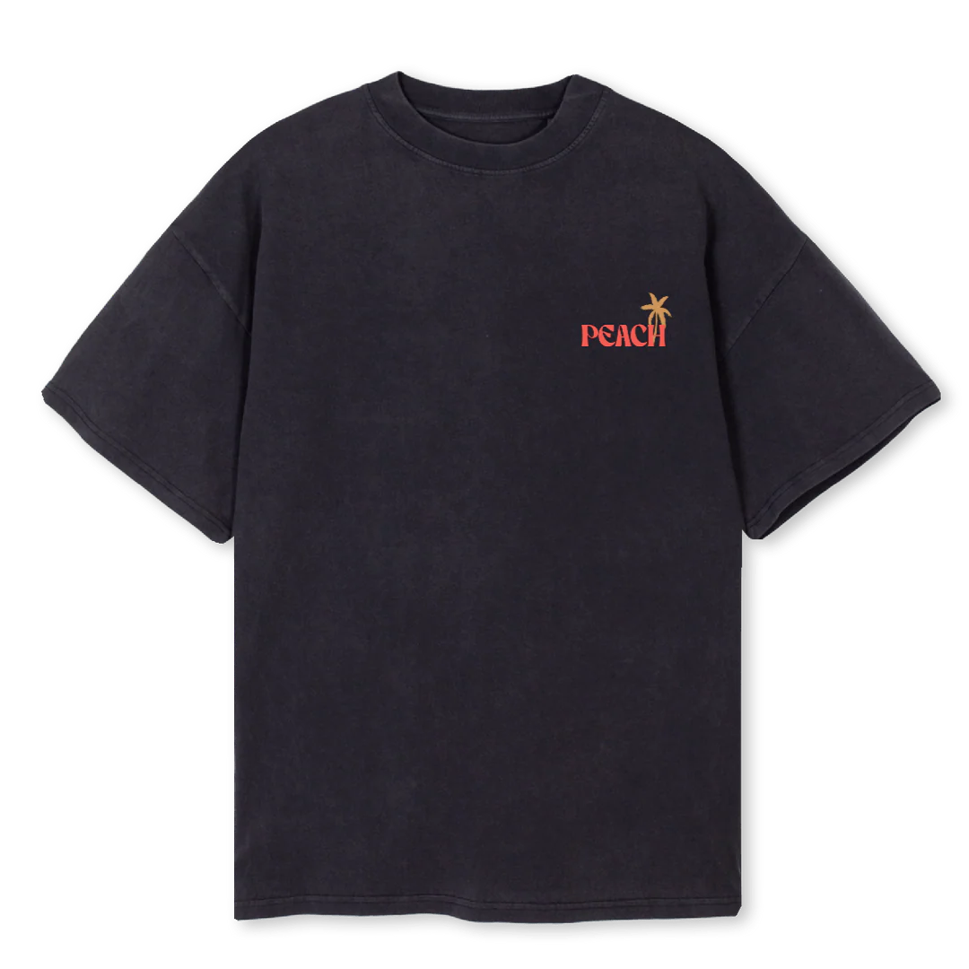 VINTAGE PALM Vintage Black Oversized Tee.