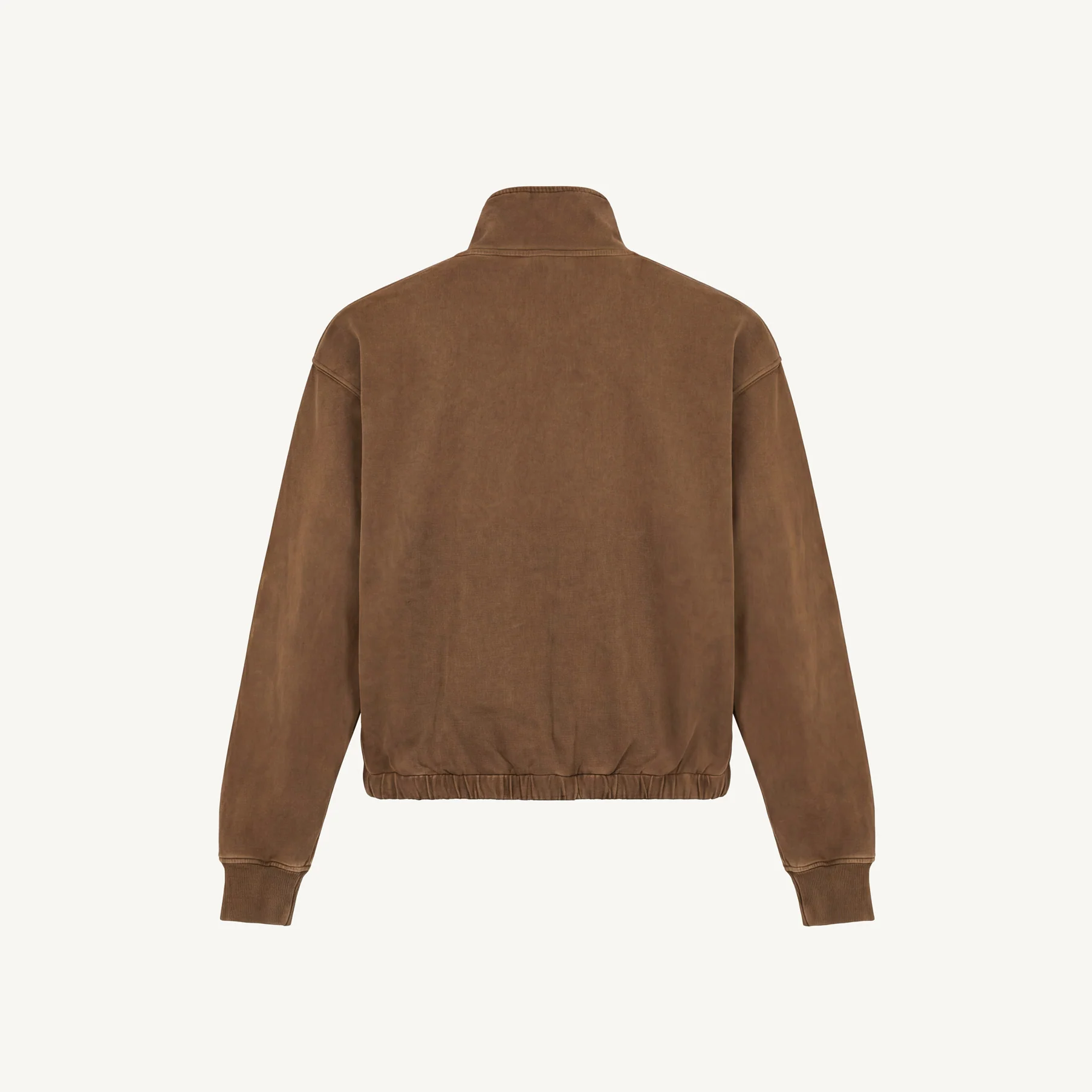 Vintage Tan Oversized Boxy 1/4-Zip Sweater. - Image 10