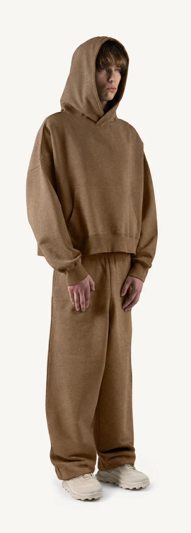 Vintage Tan Oversized Boxy Hoodie. - Image 3