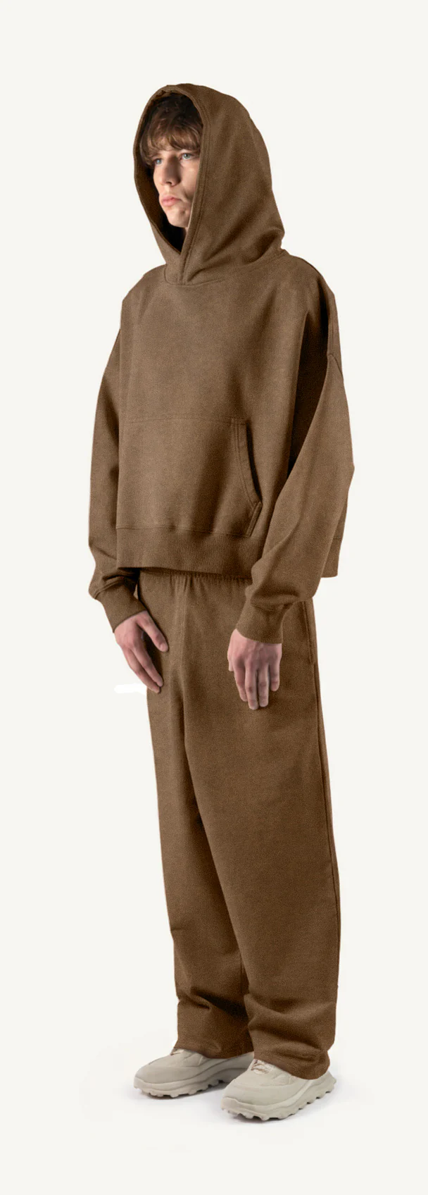 Vintage Tan Oversized Boxy Hoodie. - Image 9