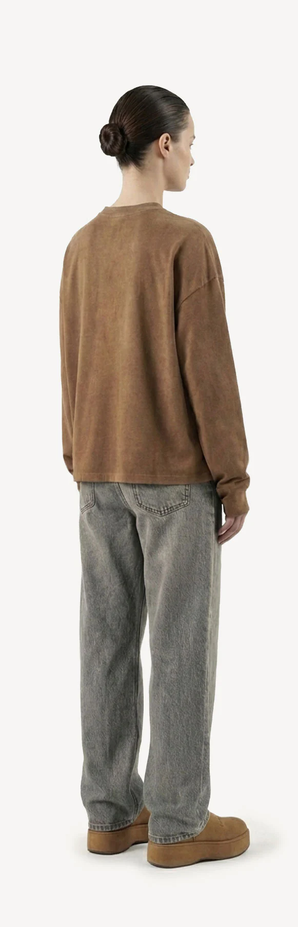 Vintage Tan Oversized Boxy LS Tee. - Image 13