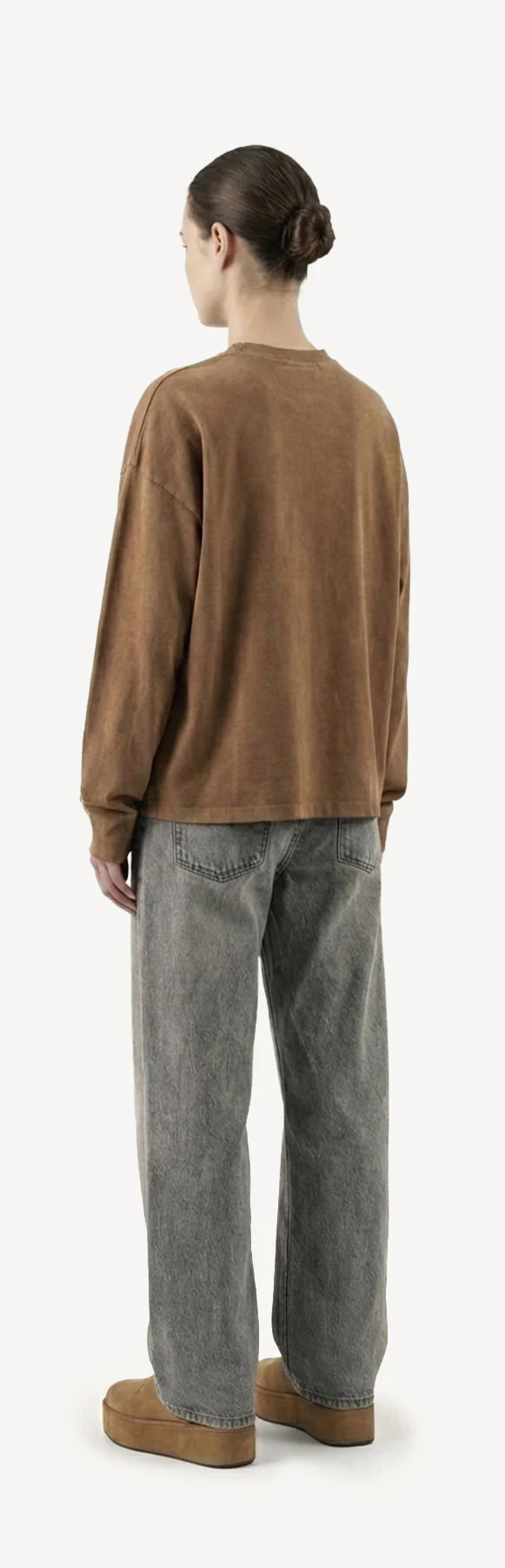 Vintage Tan Oversized Boxy LS Tee. - Image 15