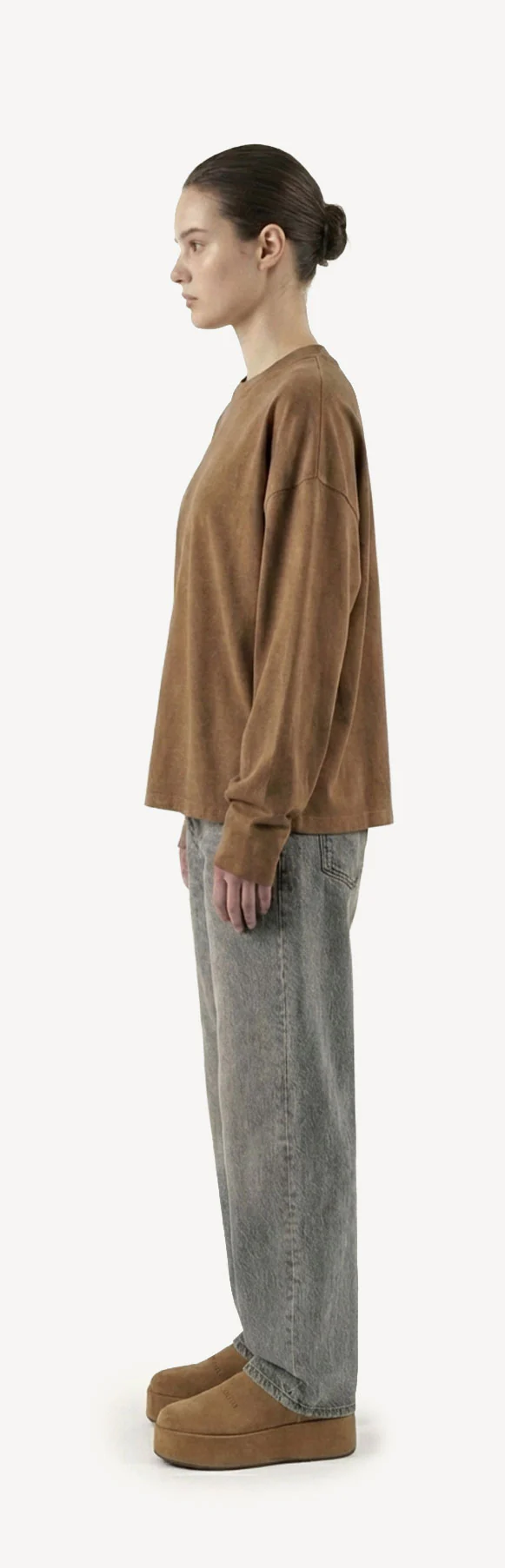 Vintage Tan Oversized Boxy LS Tee. - Image 16