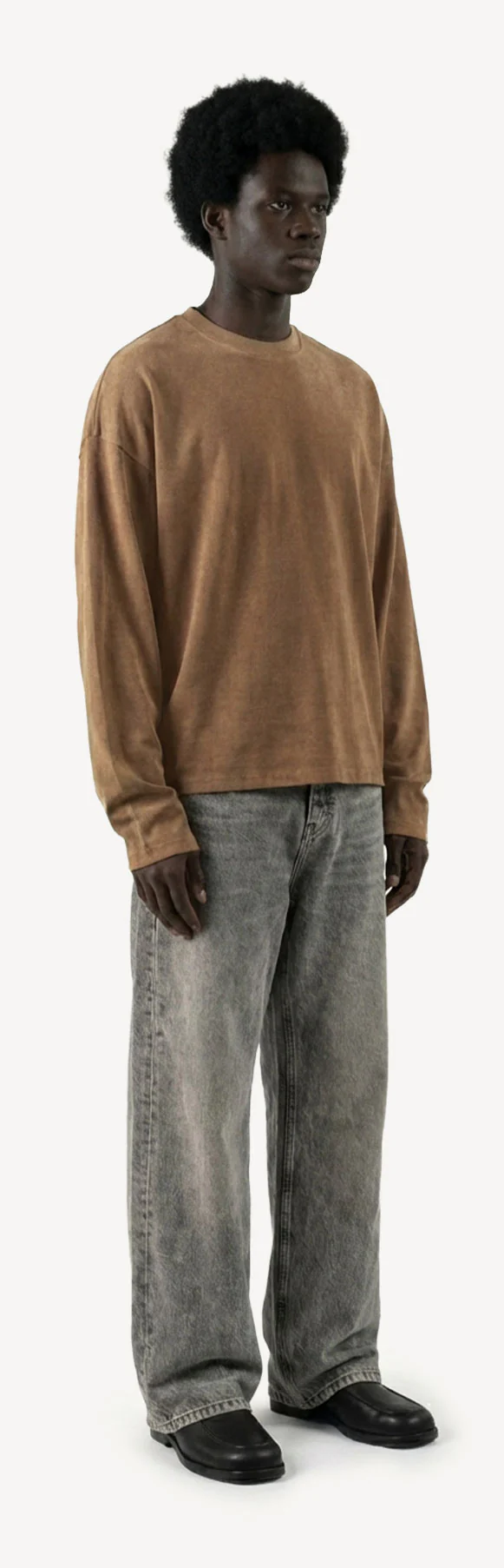 Vintage Tan Oversized Boxy LS Tee. - Image 3