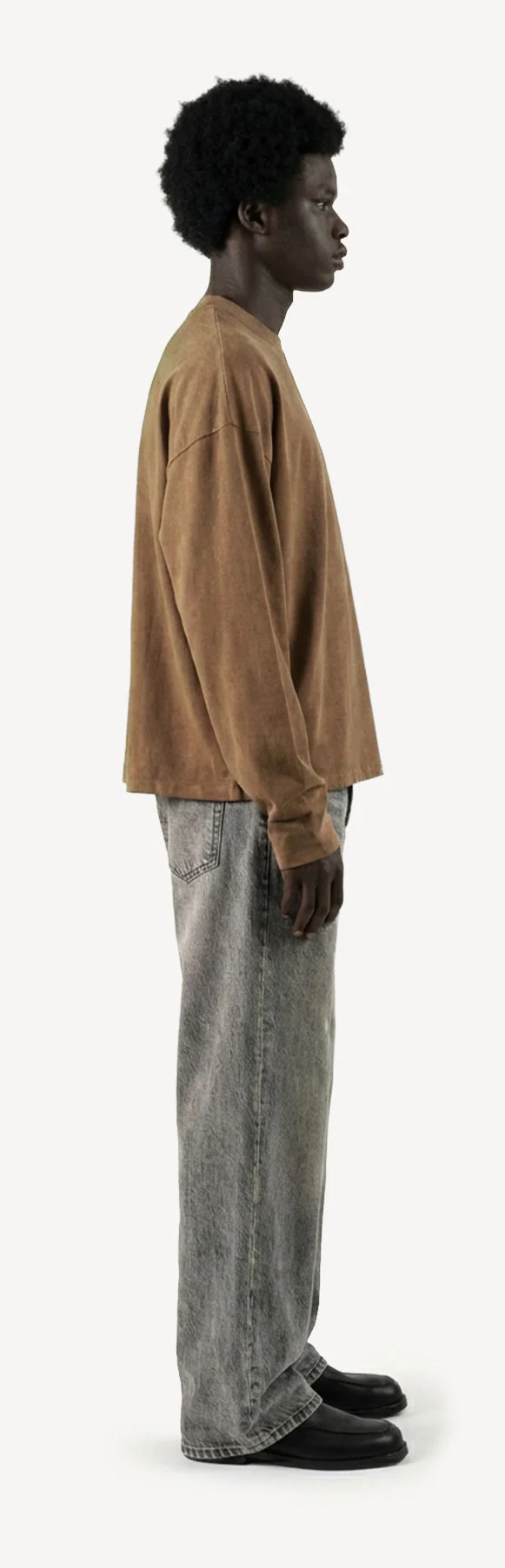 Vintage Tan Oversized Boxy LS Tee. - Image 4