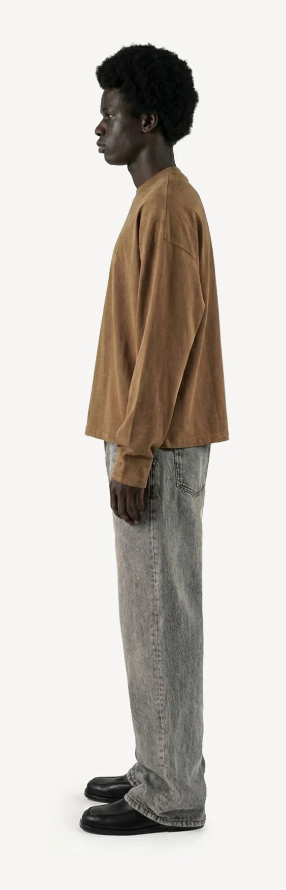 Vintage Tan Oversized Boxy LS Tee. - Image 8