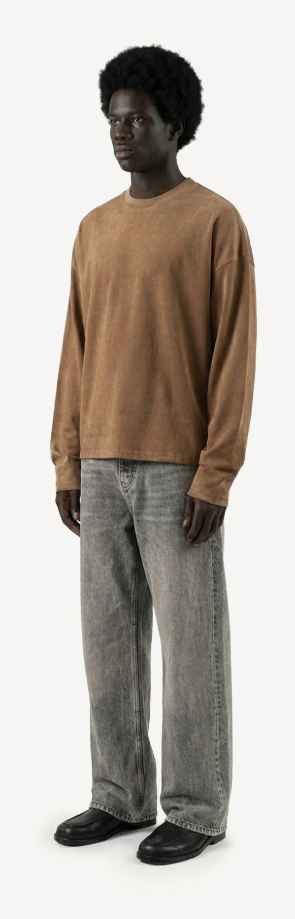 Vintage Tan Oversized Boxy LS Tee. - Image 9