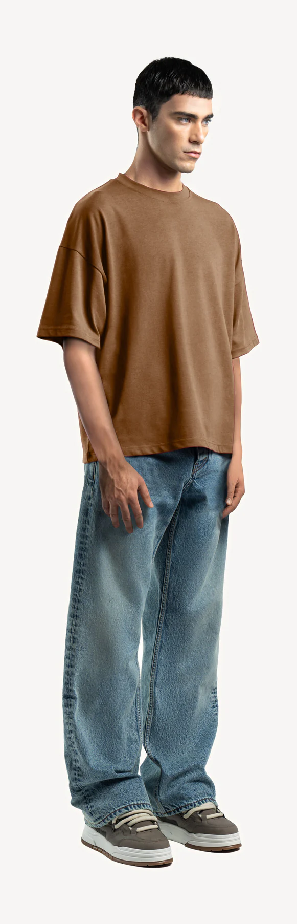 Vintage Tan Oversized Boxy Tee. - Image 3