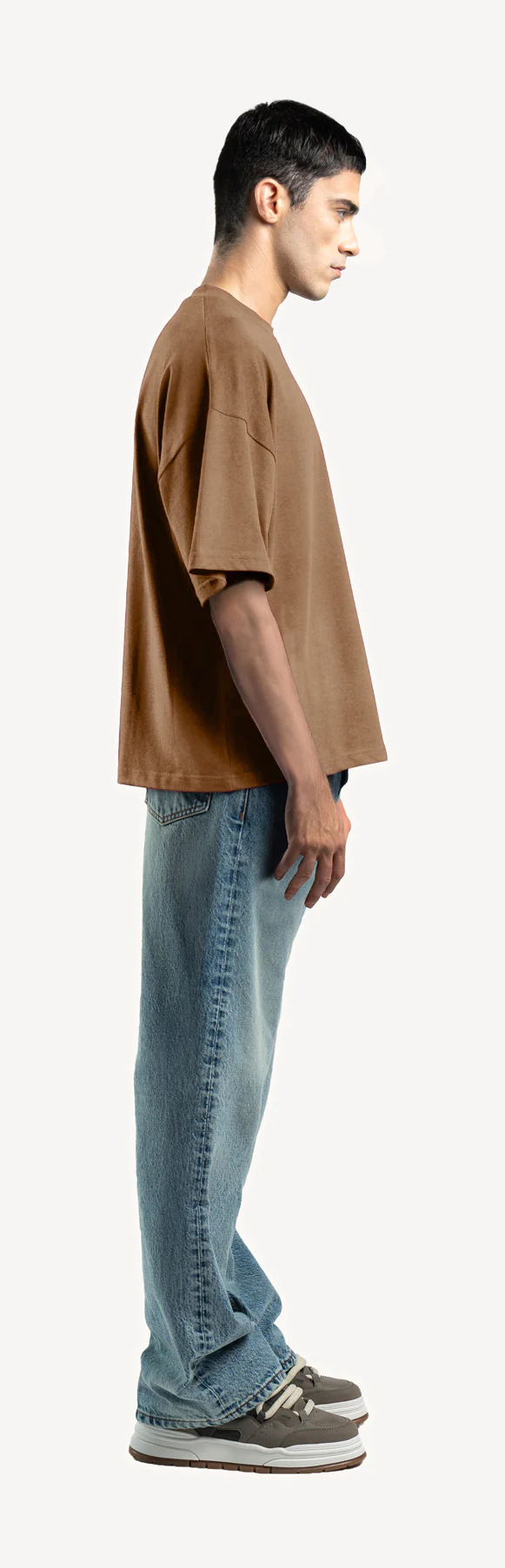 Vintage Tan Oversized Boxy Tee. - Image 4