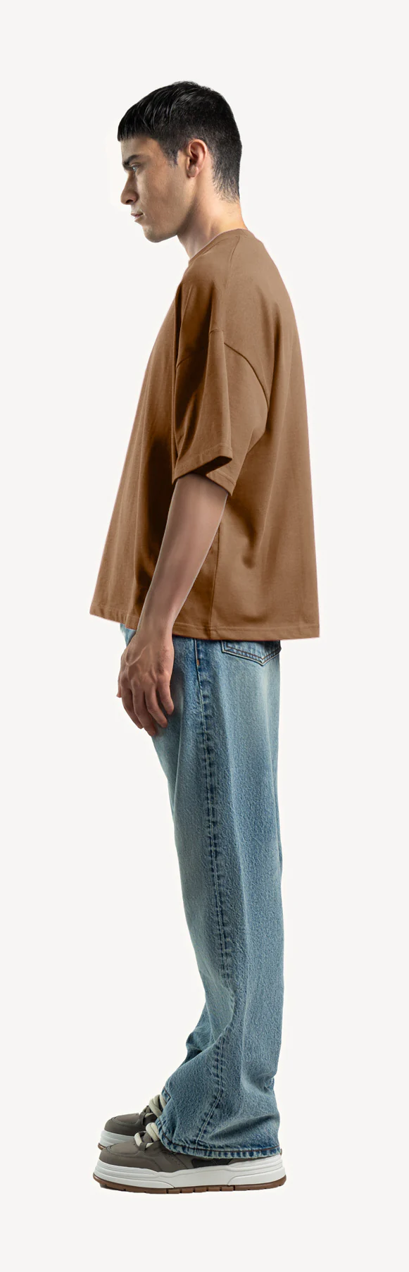 Vintage Tan Oversized Boxy Tee. - Image 8