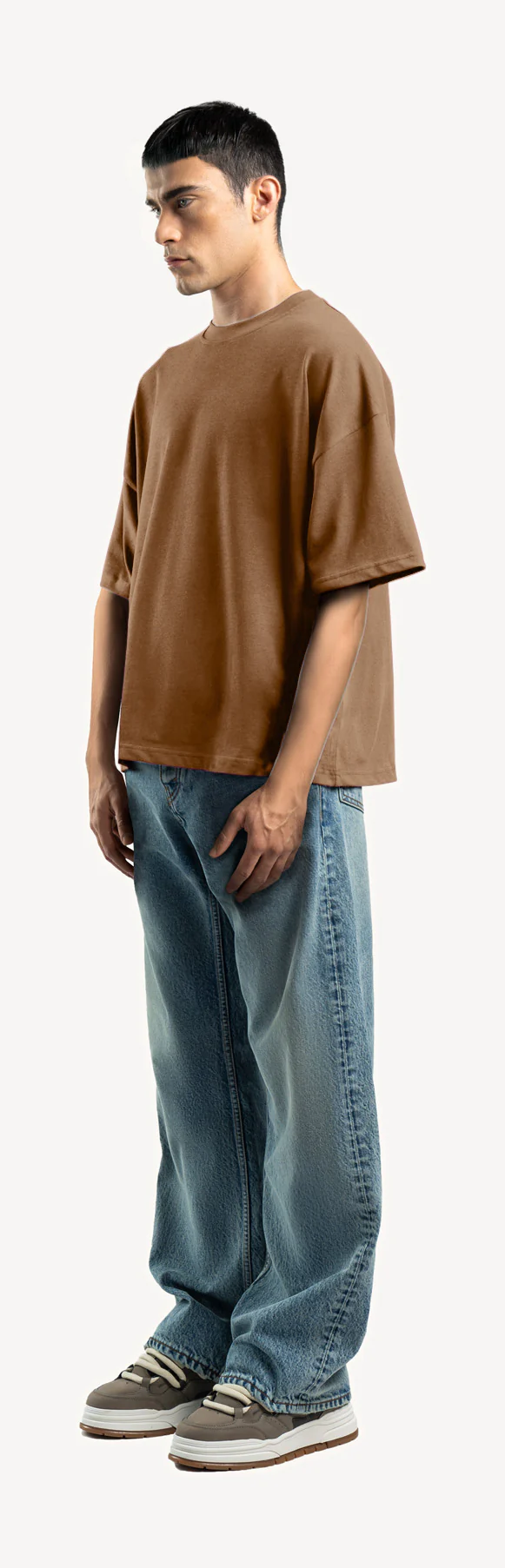 Vintage Tan Oversized Boxy Tee. - Image 9
