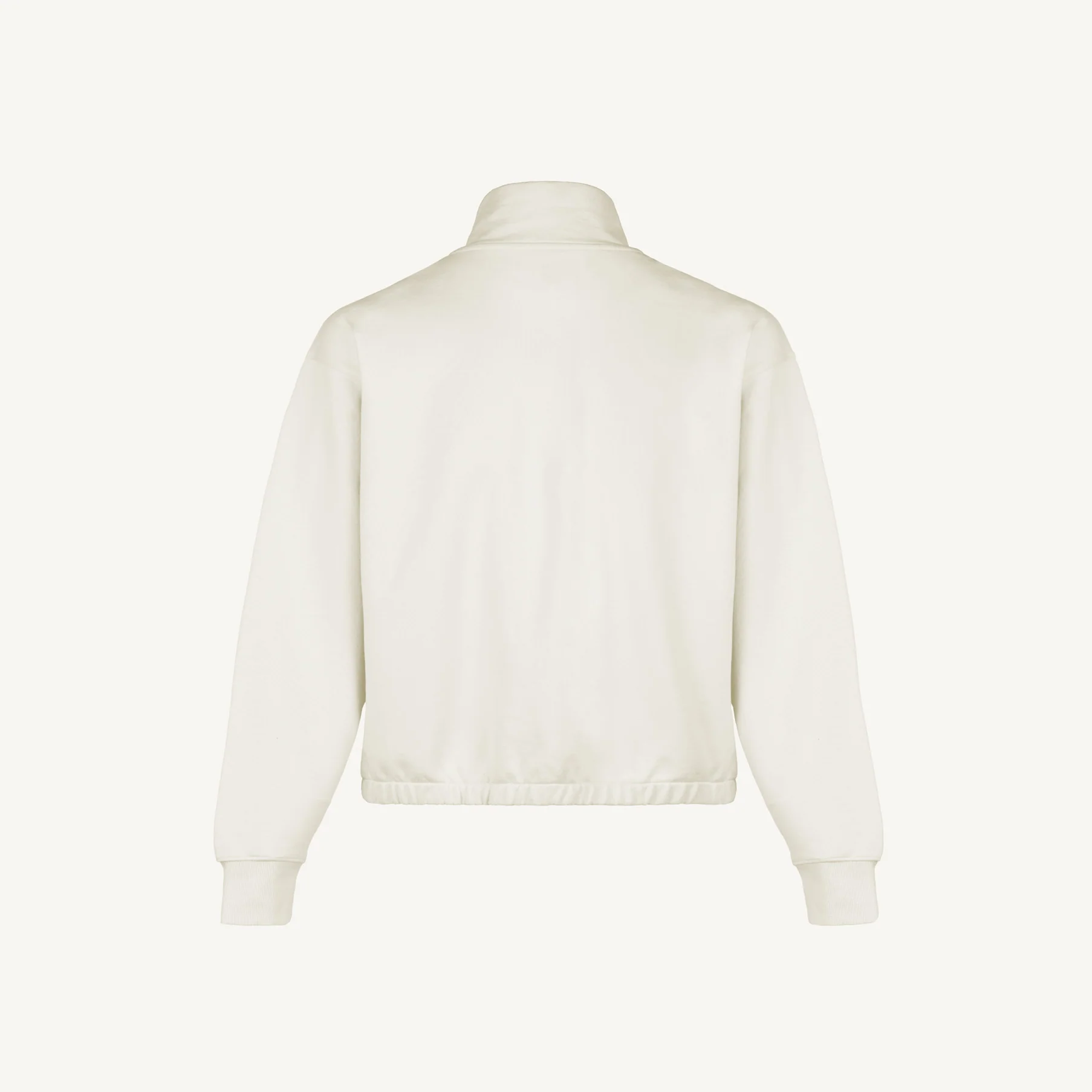 Vintage White Oversized Boxy 1/4-Zip Sweater. - Image 10