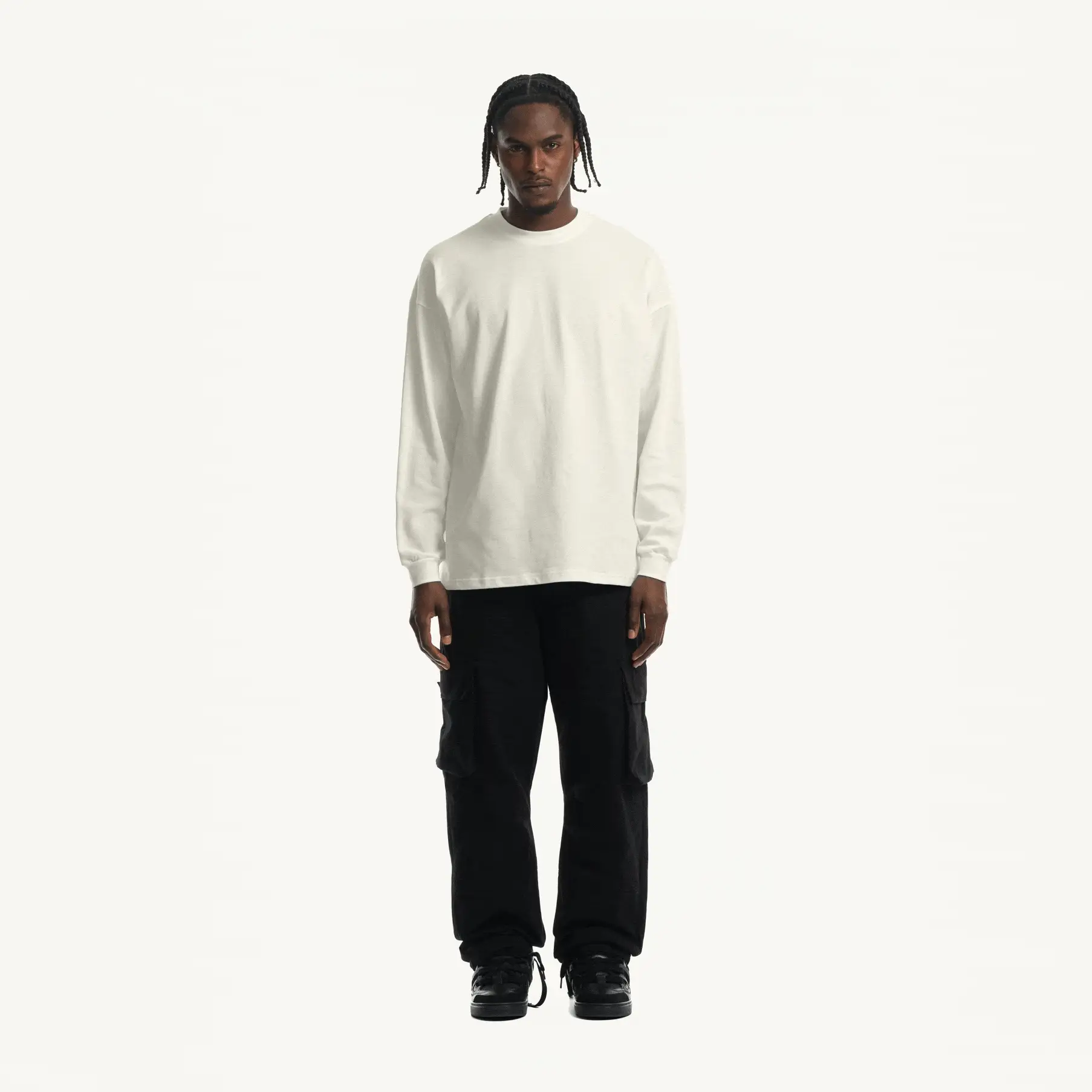 Vintage White Oversized LS Tee. - Image 3