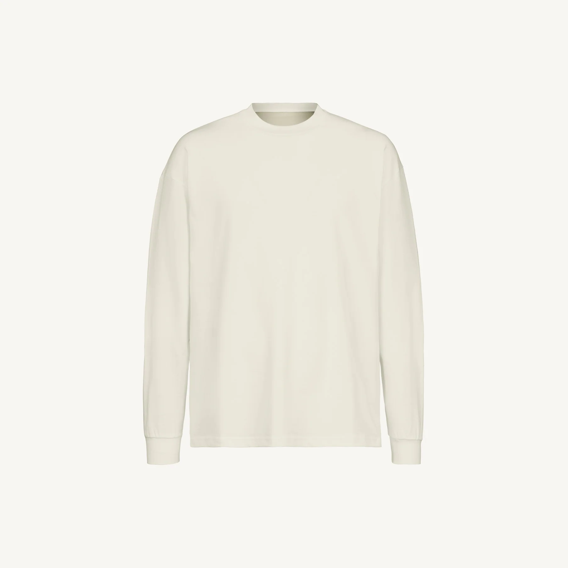Vintage White Oversized LS Tee Mockups.