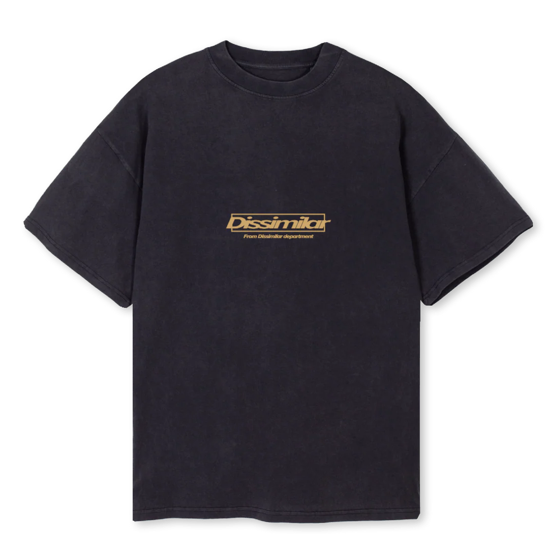 VINTAGEBLACKBEIGETEE Vintage Black Oversized Tee.