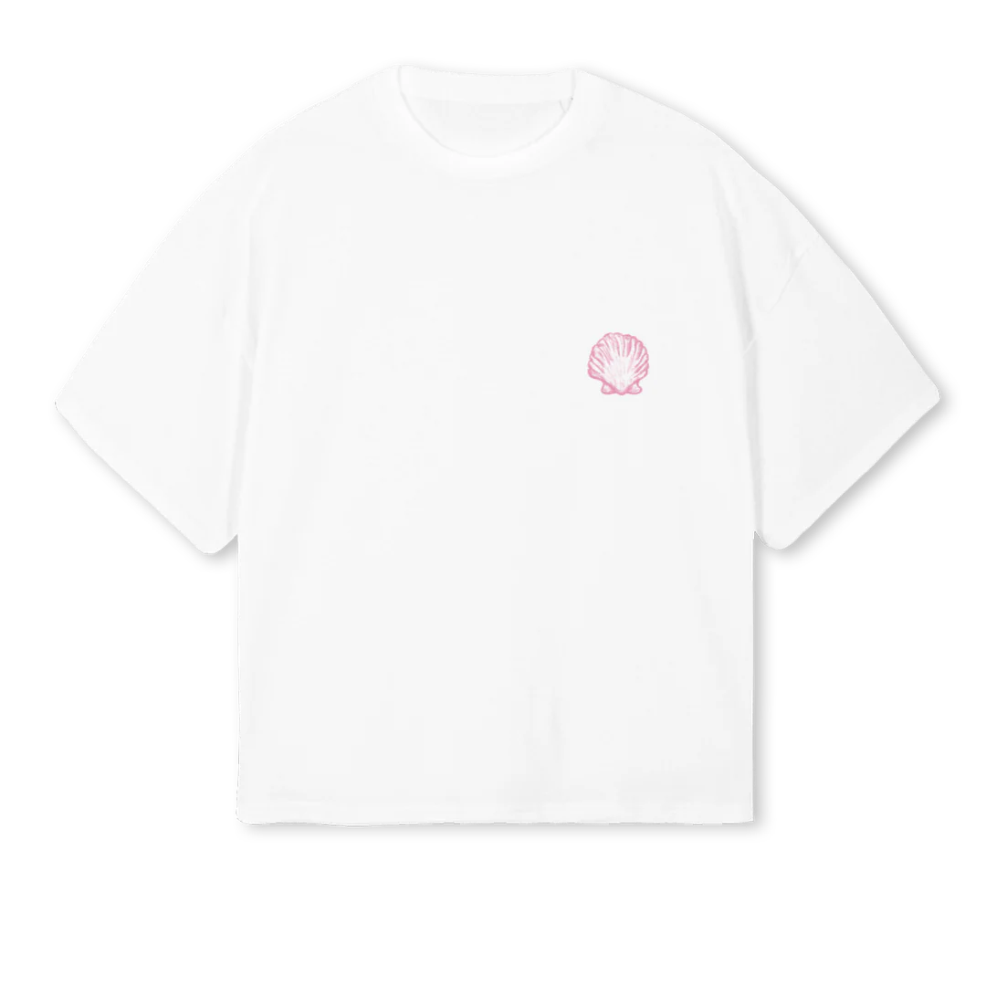 VINTAGELILIBELBOXY White Oversized Boxy Tee.
