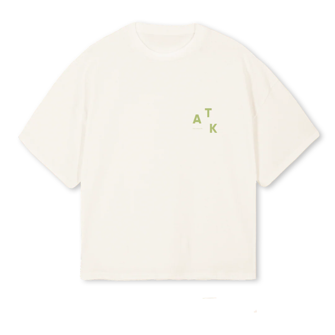 VINTAGEWHITEAVOCADO Vintage White Oversized Boxy Tee.