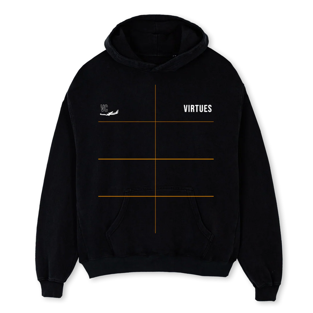 VIRTUESHOODIE Black Oversized Hoodie.