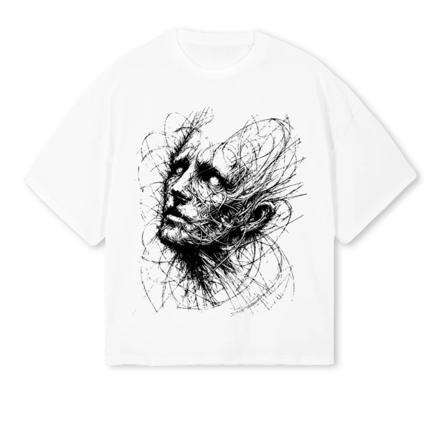 VISION White Oversized Boxy Tee.