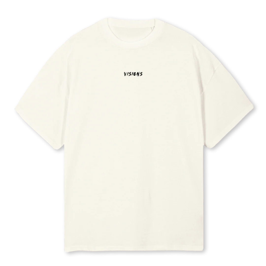 VISIONS ART Cream Oversized Tee.