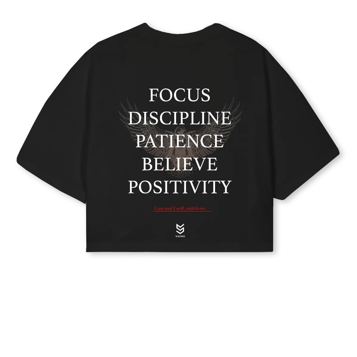 VISIONS RISE F Black Cropped Oversized Tee. - Image 2